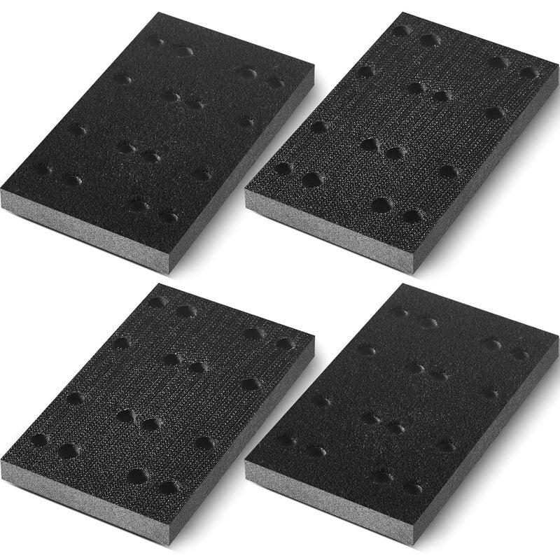 Dimsile 4 Pcs Soft Black Foam Sanding Pads Interface Sander Backing Pad Compatible with Festool RS400 LS130 Sander, 80 x 133 x 12 mm - Image 1